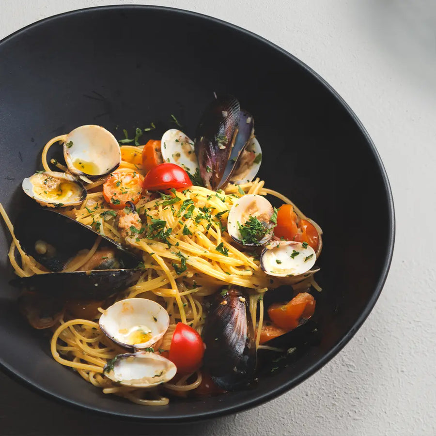 Capellini mejillones y almejas