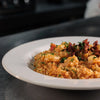 Risotto de camarones y tomate